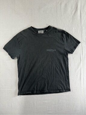 Essentials Fear Of God Chest Logo Black Streetwear Shirt Oversized Size Small
